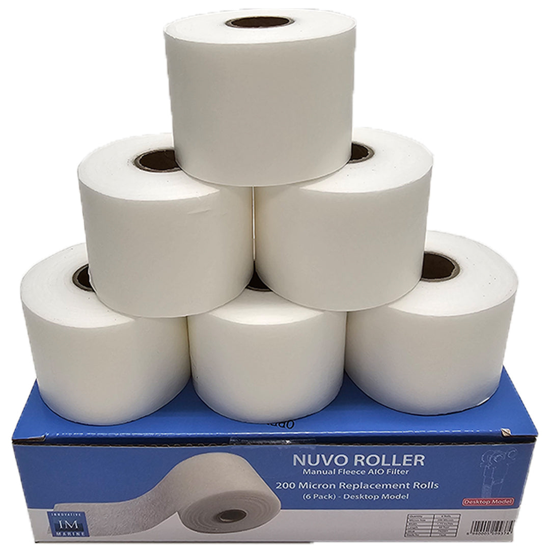 Nuvo Roller manual fleece aio filter 200 micron replacement rolls (6pack)- desktop model