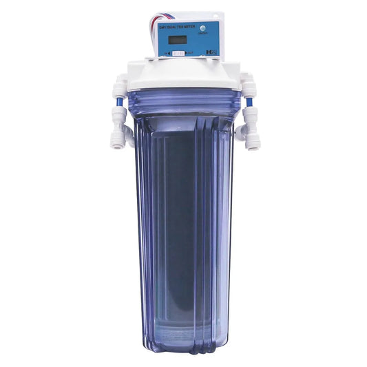 Single Deionization Canister with DM-1 Dual TDS Meter