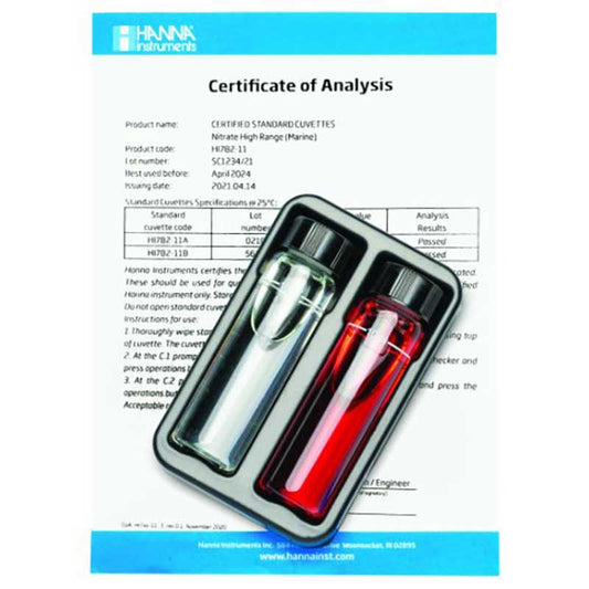 HI782-11 Marine Nitrate HIGH RANGE Calibration Check Set - Hanna Instruments