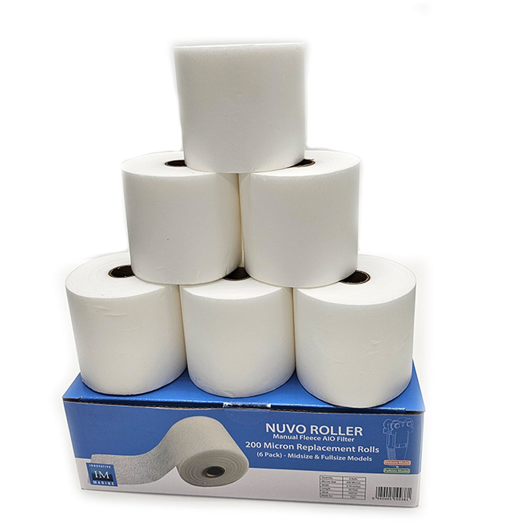Nuvo Roller Manual Fleece AIO Filter  200 Micron Replacement Rolls (6 pack)- Midsize & Fullsize Models