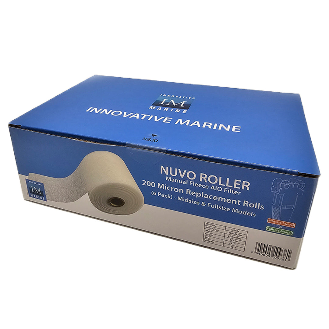 Nuvo Roller Manual Fleece AIO Filter  200 Micron Replacement Rolls (6 pack)- Midsize & Fullsize Models